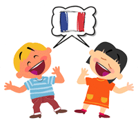 kids communicate and converse in French  during their french lessons in paris  